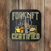 Retro Style Funny Forklift Operator Forklift Certified Coaster thumb 0