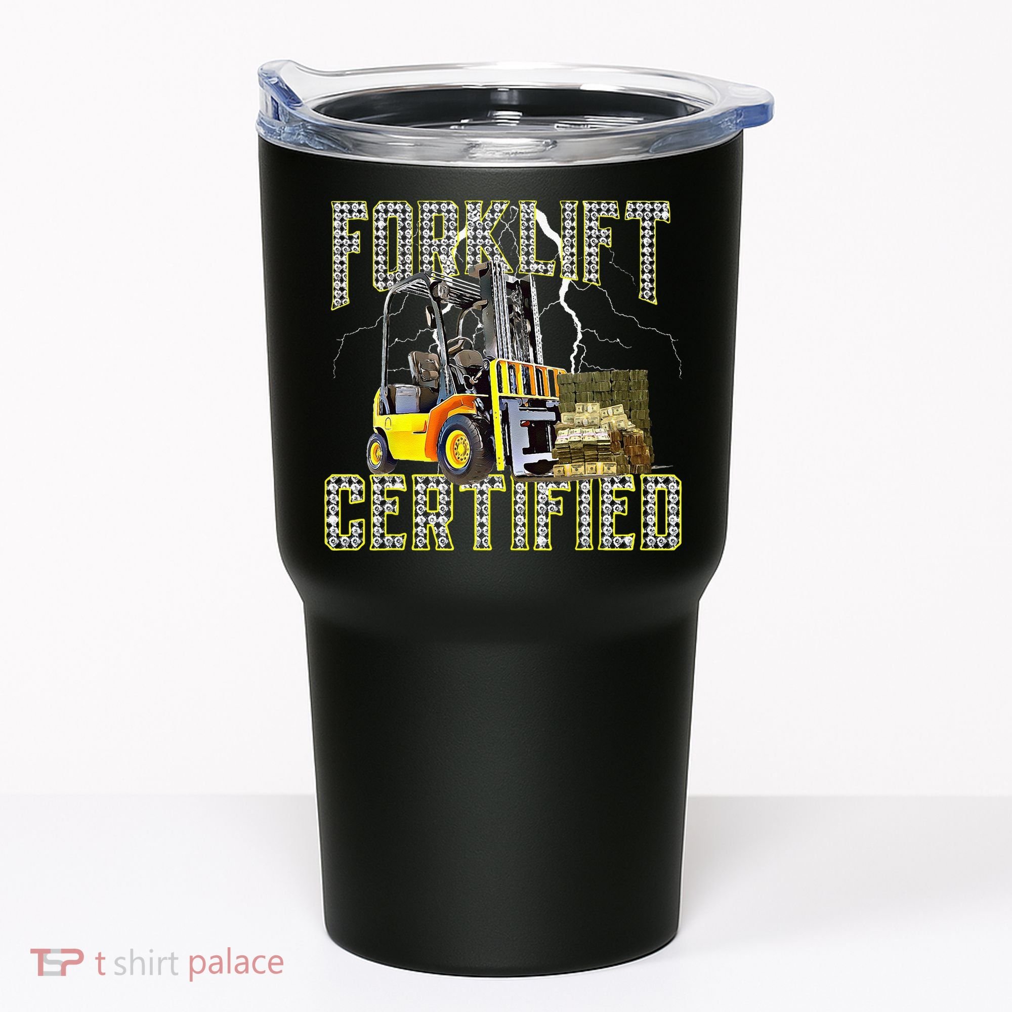 Retro Style Funny Forklift Operator Forklift Certified Tumbler