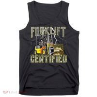 Retro Style Funny Forklift Operator Forklift Certified Tank Top thumb 0