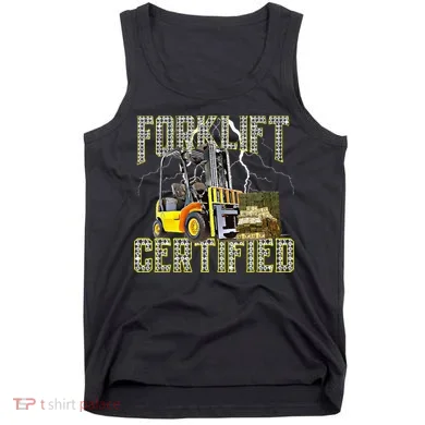 Retro Style Funny Forklift Operator Forklift Certified Tank Top