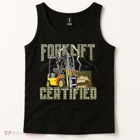Retro Style Funny Forklift Operator Forklift Certified Tank Top thumb 2