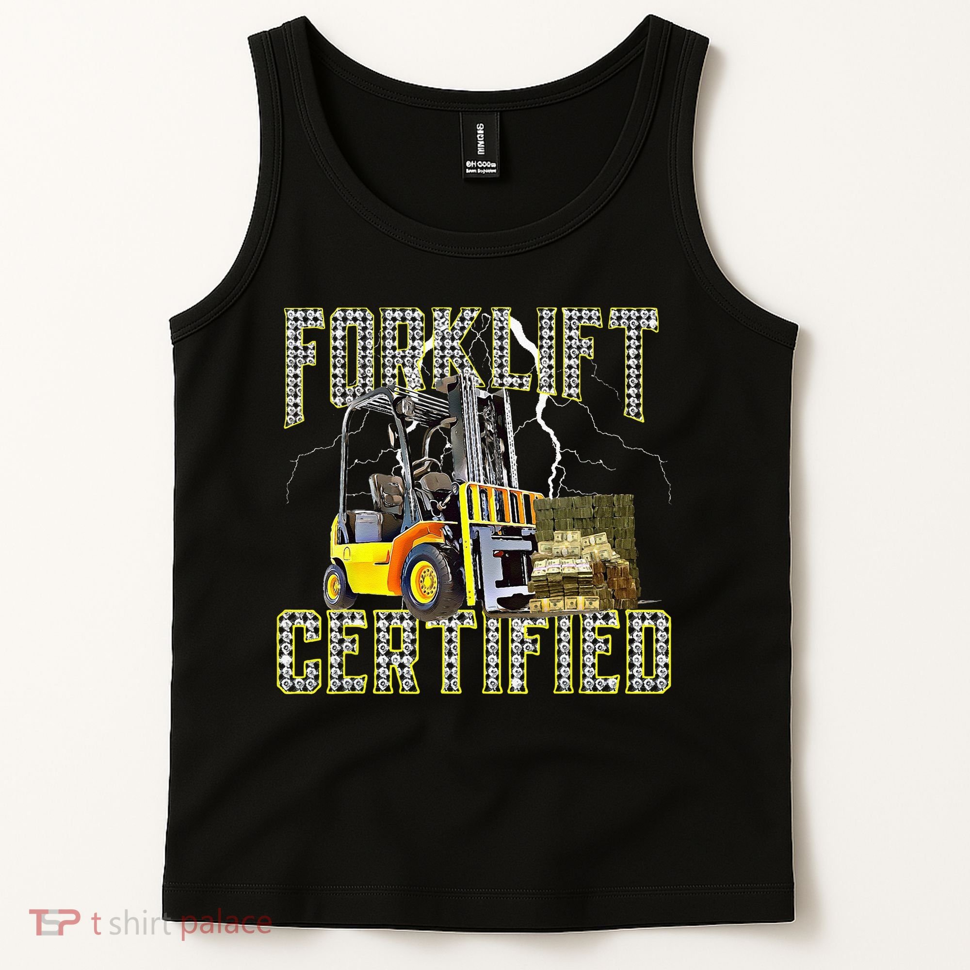 Retro Style Funny Forklift Operator Forklift Certified Tank Top