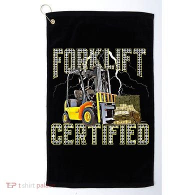Retro Style Funny Forklift Operator Forklift Certified Golf Towel