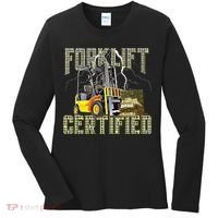 Retro Style Funny Forklift Operator Forklift Certified Women's Long Sleeve Shirt thumb 0