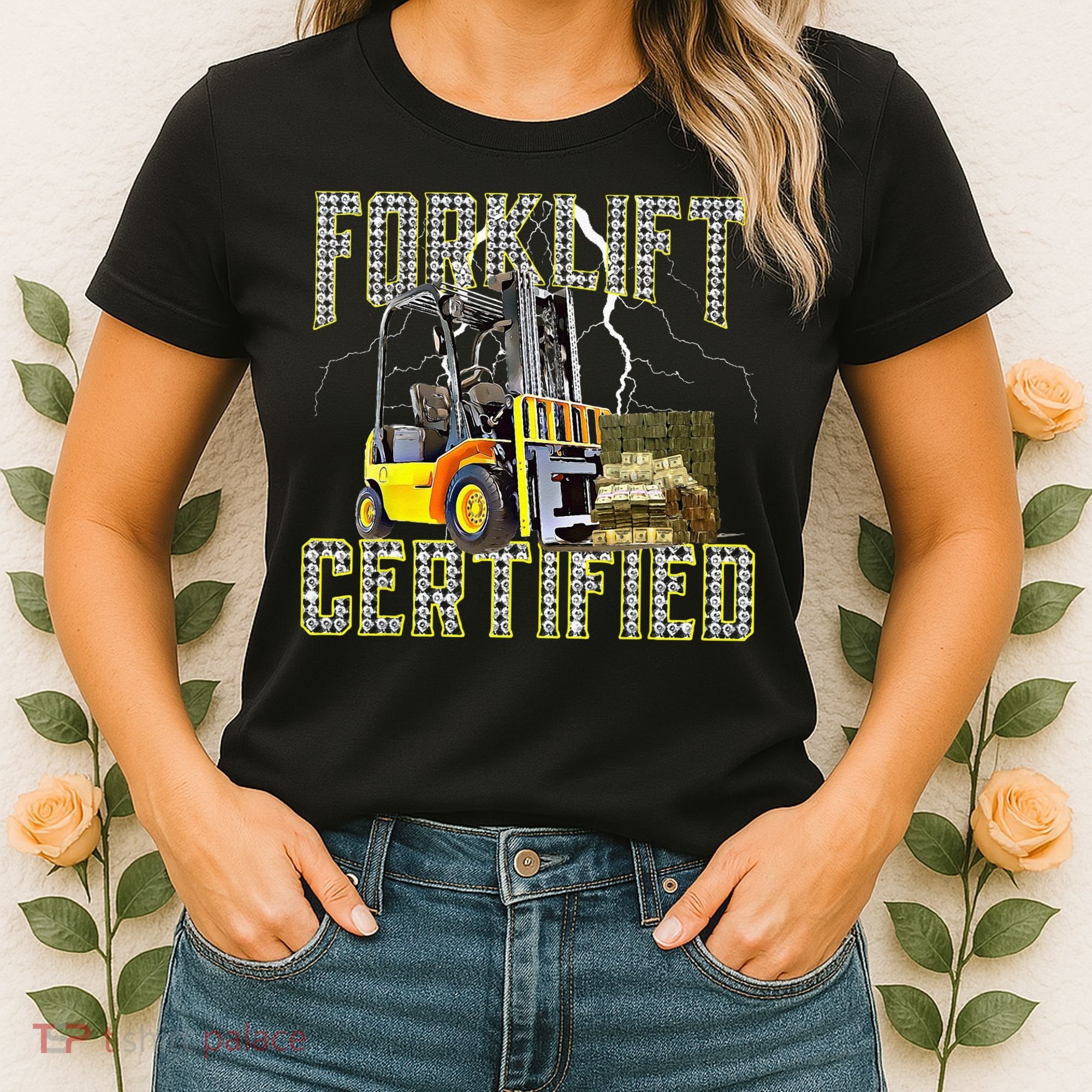 Retro Style Funny Forklift Operator Forklift Certified Women's T-Shirt