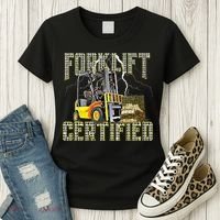 Retro Style Funny Forklift Operator Forklift Certified Women's T-Shirt thumb 3