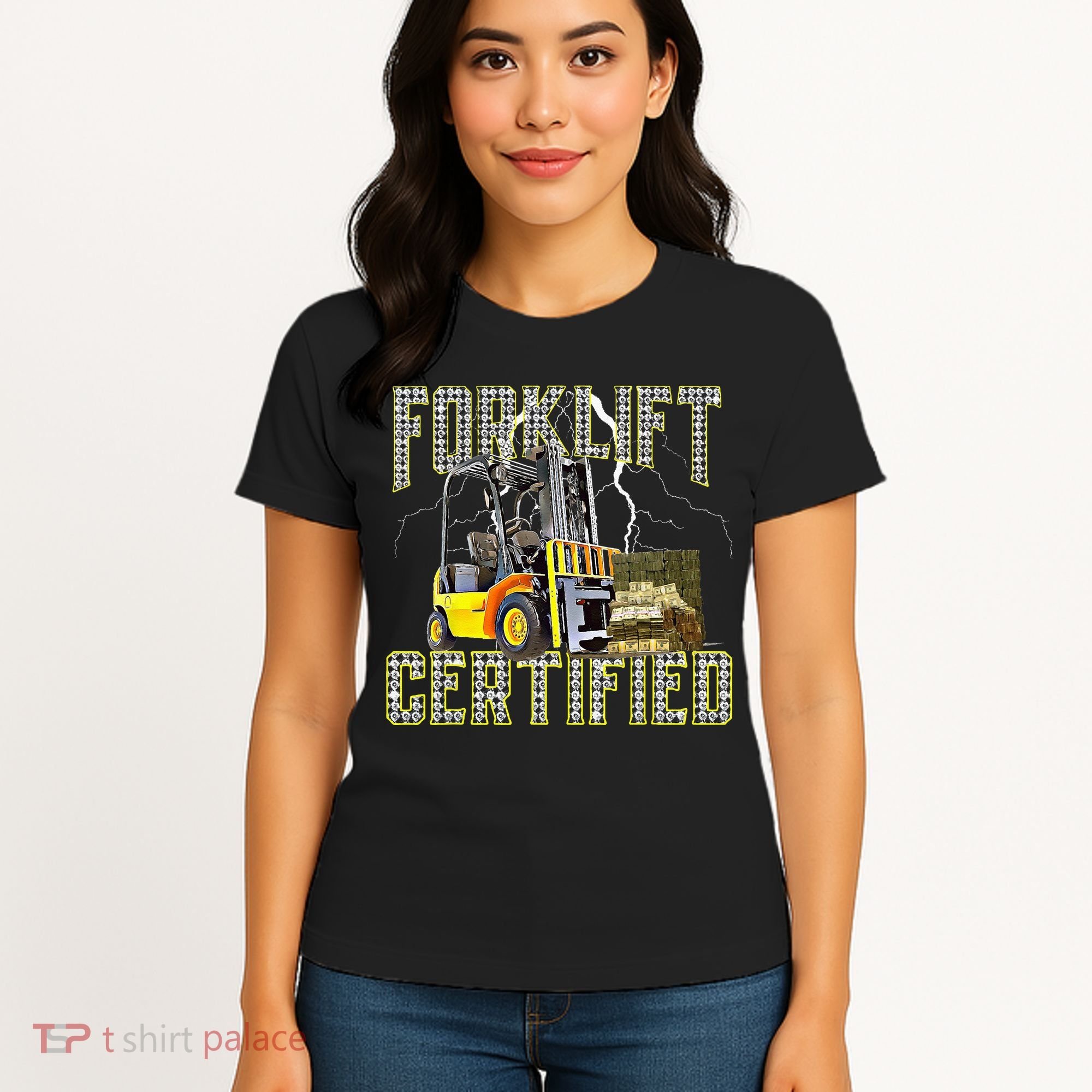 Retro Style Funny Forklift Operator Forklift Certified Women's T-Shirt