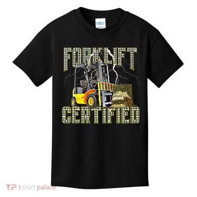 Retro Style Funny Forklift Operator Forklift Certified Kids T-Shirt