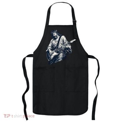 Rocking Savior Guitar Legend Jesus Rocks Apron