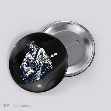 Rocking Savior Guitar Legend Jesus Rocks Button