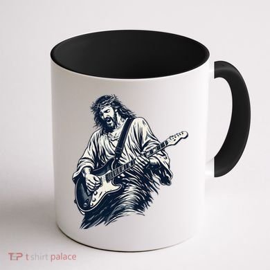 Rocking Savior Guitar Legend Jesus Rocks Coffee Mug back