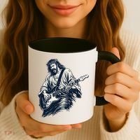 Rocking Savior Guitar Legend Jesus Rocks Coffee Mug thumb 3