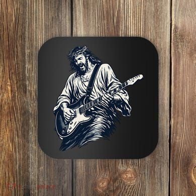 Rocking Savior Guitar Legend Jesus Rocks Coaster