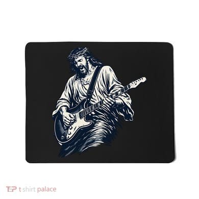 Rocking Savior Guitar Legend Jesus Rocks Mousepad