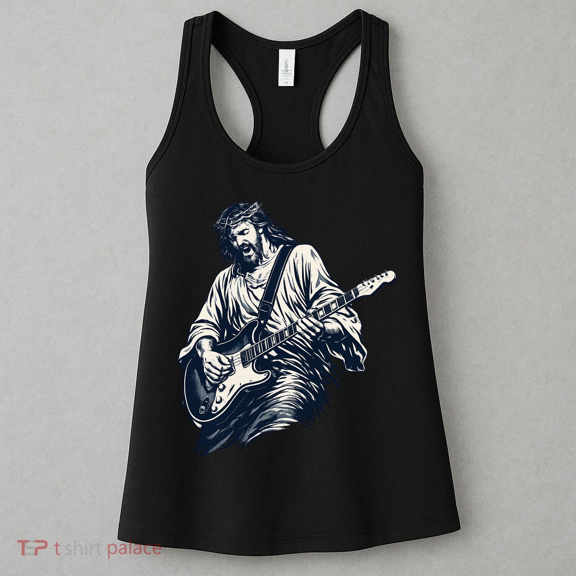 Rocking Savior Guitar Legend Jesus Rocks Women's Tank Top