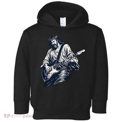 Rocking Savior Guitar Legend Jesus Rocks Toddler Hoodie