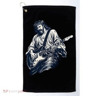 Rocking Savior Guitar Legend Jesus Rocks Golf Towel