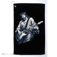 Rocking Savior Guitar Legend Jesus Rocks Golf Towel thumb 0