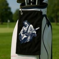 Rocking Savior Guitar Legend Jesus Rocks Golf Towel thumb 2
