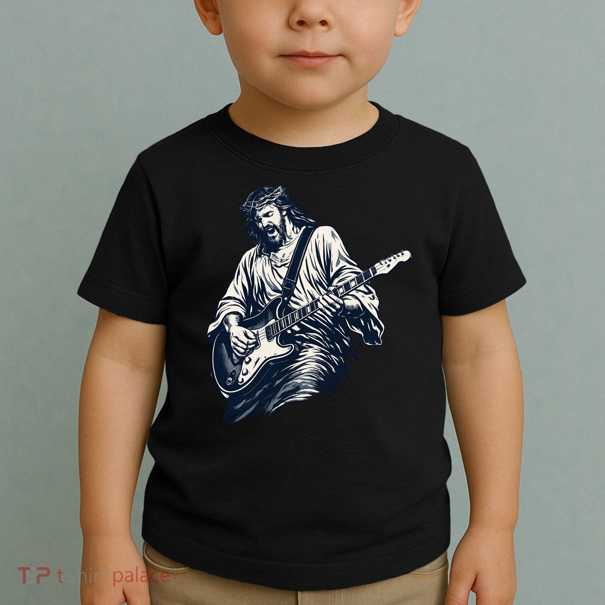 Rocking Savior Guitar Legend Jesus Rocks Toddler T-Shirt