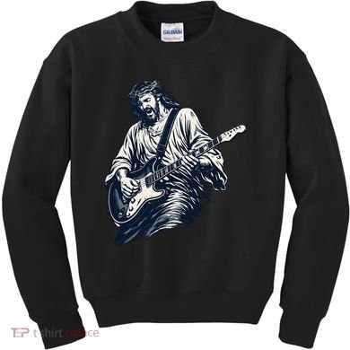 Rocking Savior Guitar Legend Jesus Rocks Kids Sweatshirt