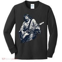Rocking Savior Guitar Legend Jesus Rocks Kids Long Sleeve Shirt thumb 0