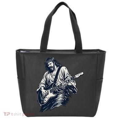 Rocking Savior Guitar Legend Jesus Rocks Tote Bag