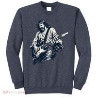 Rocking Savior Guitar Legend Jesus Rocks Sweatshirt thumb 0