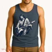 Rocking Savior Guitar Legend Jesus Rocks Tank Top thumb 3