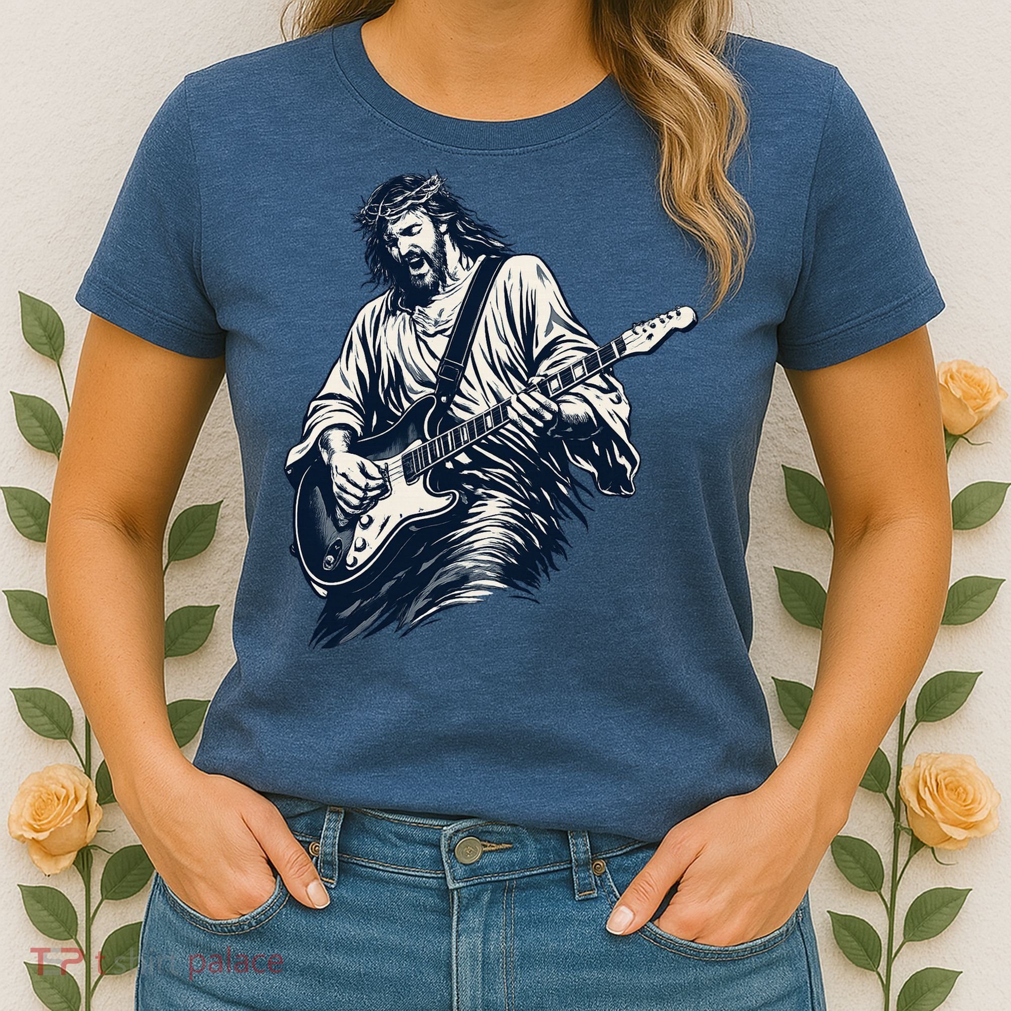 Rocking Savior Guitar Legend Jesus Rocks Women's T-Shirt