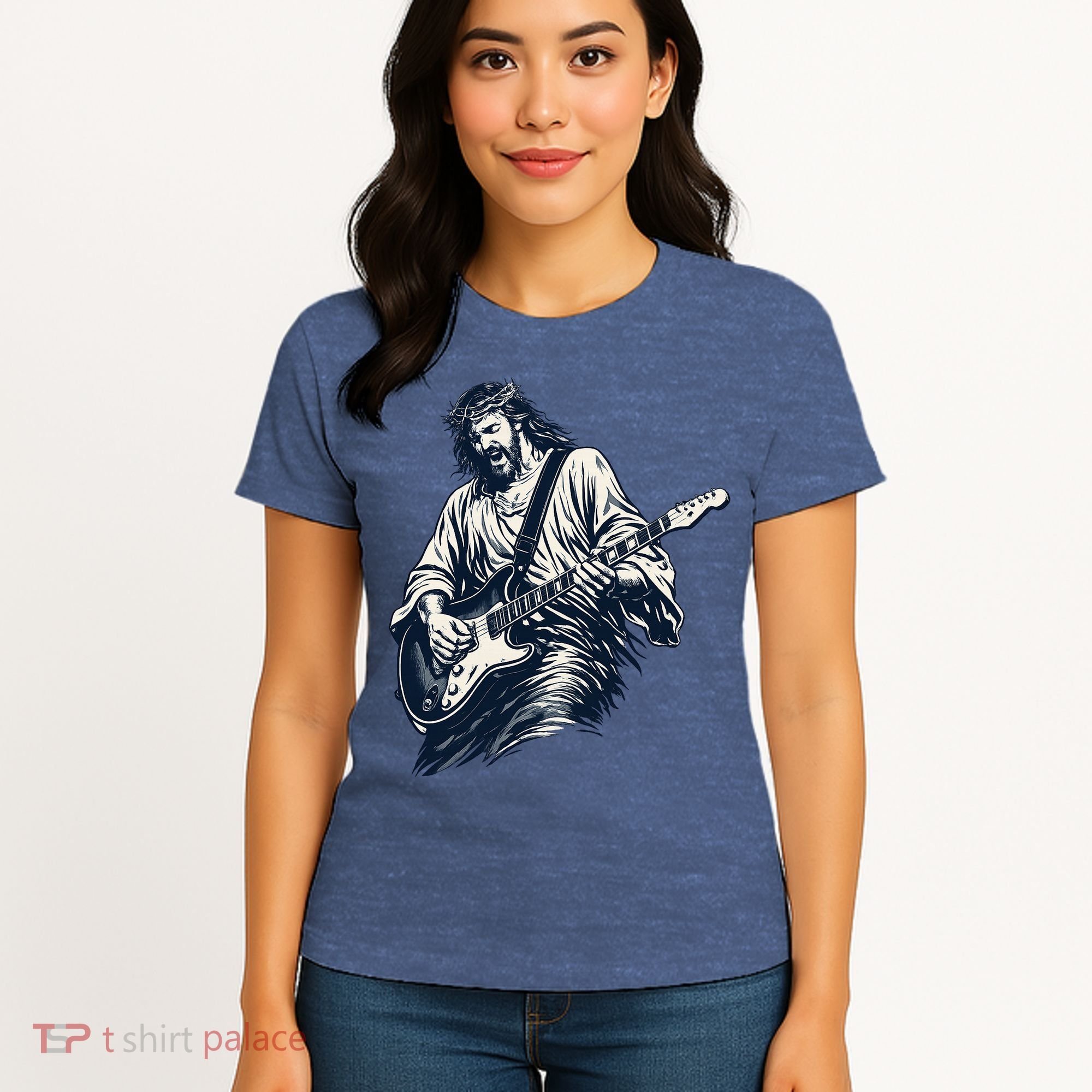 Rocking Savior Guitar Legend Jesus Rocks Women's T-Shirt
