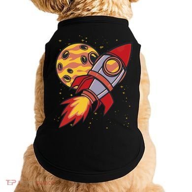Rocket Spaceship Galaxy Retro Doggie Tank