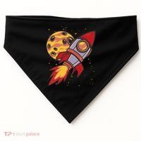 Rocket Spaceship Galaxy Retro USA-Made Doggie Bandana thumb 0