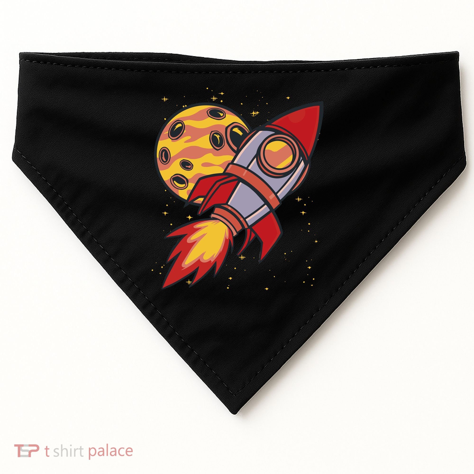 Rocket Spaceship Galaxy Retro USA-Made Doggie Bandana