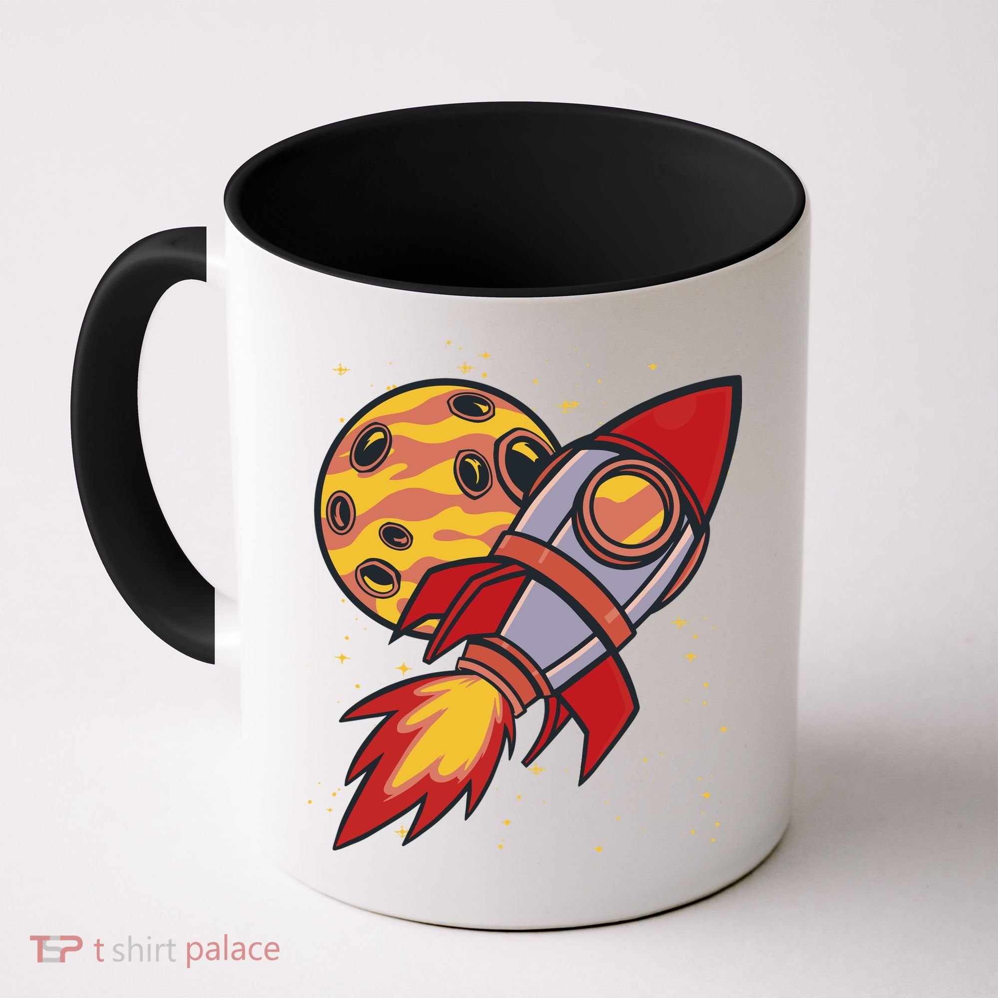 Rocket Spaceship Galaxy Retro Coffee Mug