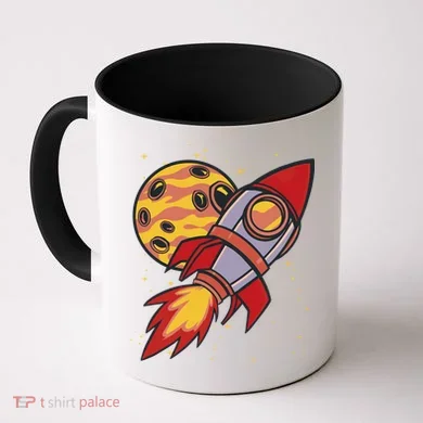 Rocket Spaceship Galaxy Retro Coffee Mug