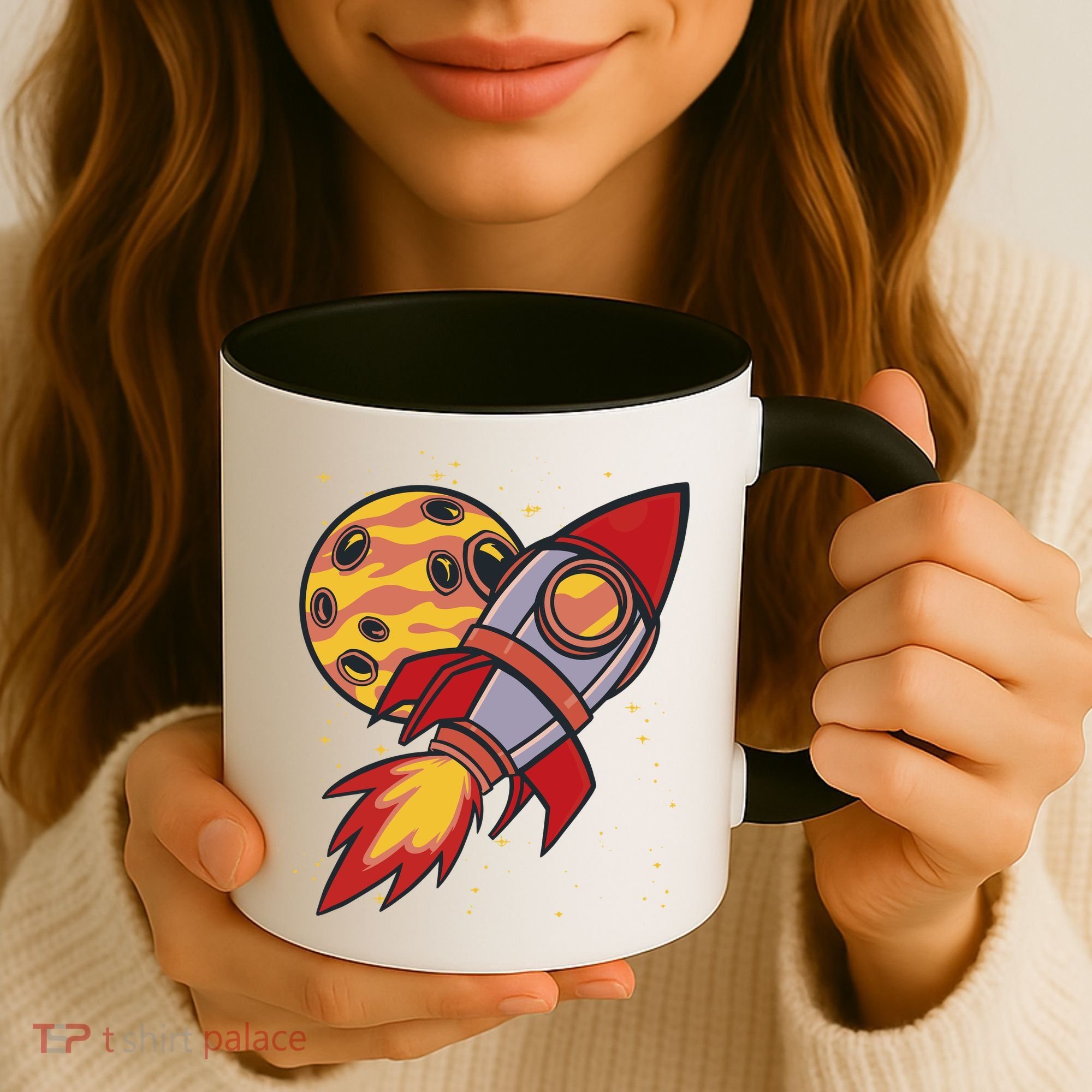 Rocket Spaceship Galaxy Retro Coffee Mug