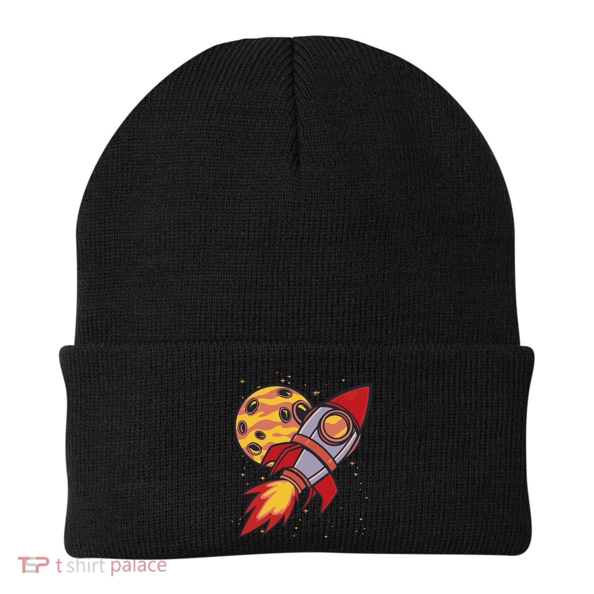 Rocket Spaceship Galaxy Retro Beanie