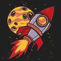Rocket Spaceship Galaxy Retro Beanie thumb 2
