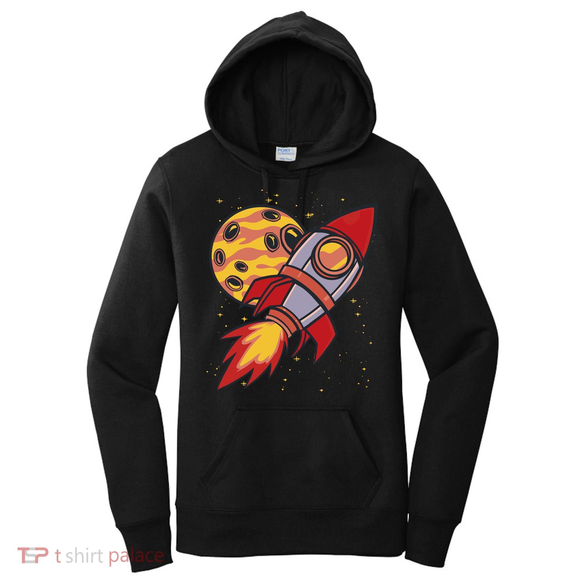 Rocket Spaceship Galaxy Retro Women's Hoodie