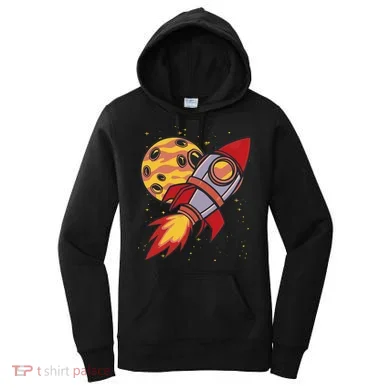 Rocket Spaceship Galaxy Retro Women's Hoodie