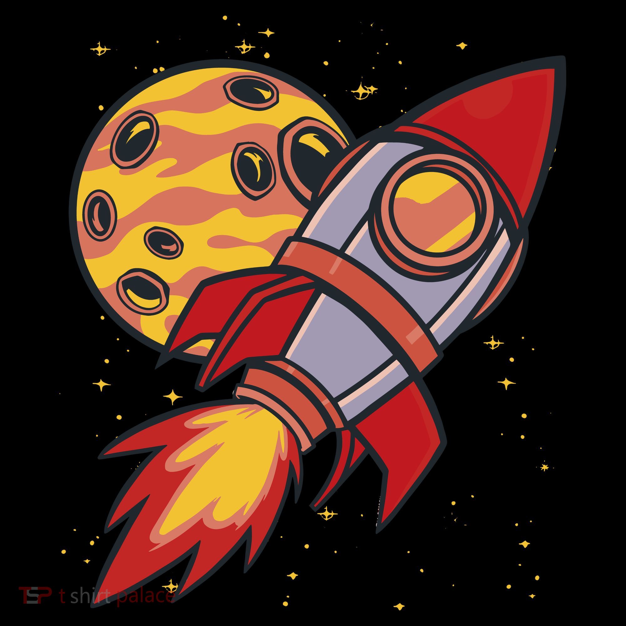 Rocket Spaceship Galaxy Retro Women's Hoodie