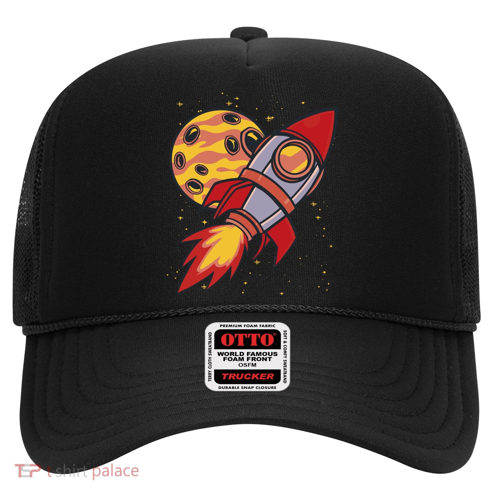 Rocket Spaceship Galaxy Retro Hat