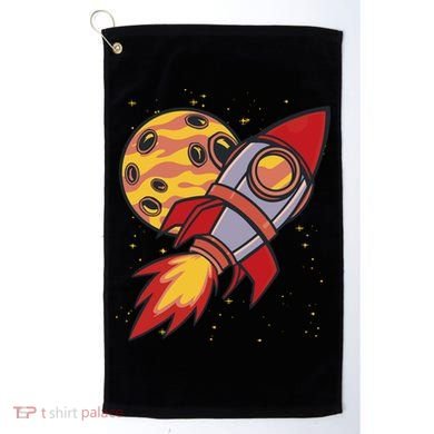 Rocket Spaceship Galaxy Retro Golf Towel