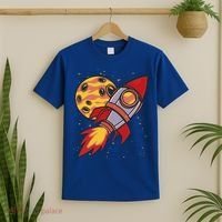 Rocket Spaceship Galaxy Retro T-Shirt thumb 2