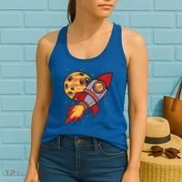 Rocket Spaceship Galaxy Retro Women's Tank Top thumb 2