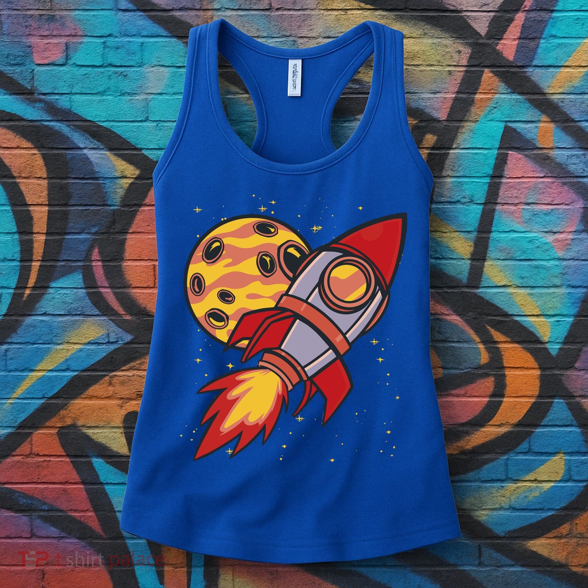 Rocket Spaceship Galaxy Retro Women's Tank Top