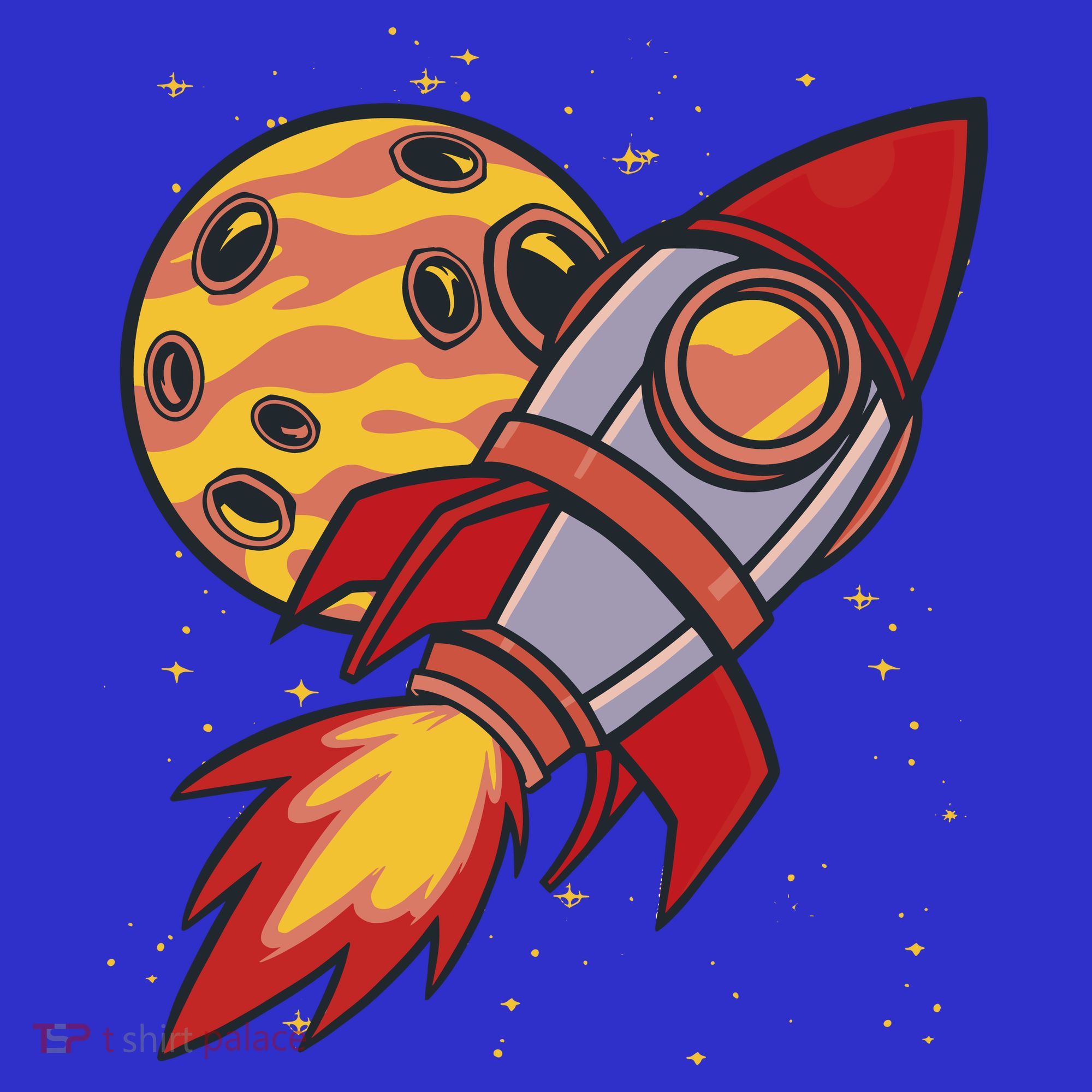 Rocket Spaceship Galaxy Retro Baby Bodysuit