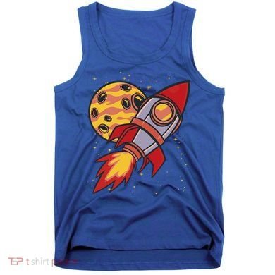 Rocket Spaceship Galaxy Retro Tank Top