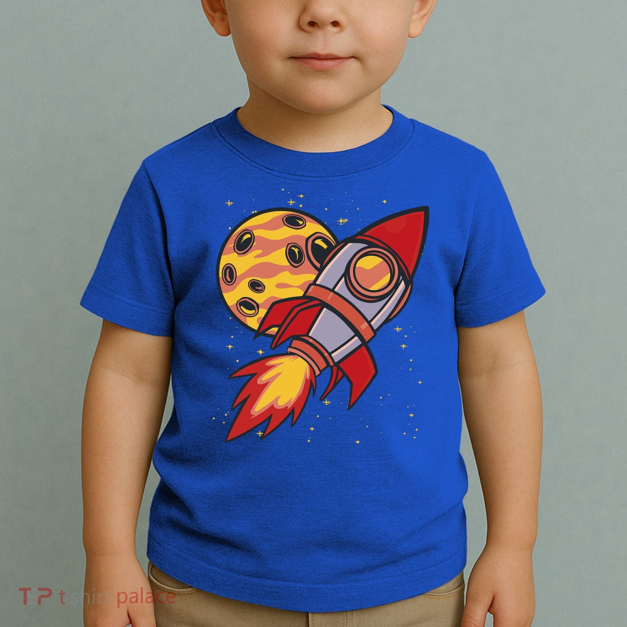 Rocket Spaceship Galaxy Retro Toddler T-Shirt